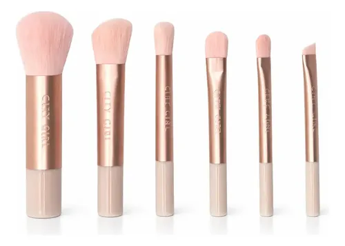 Brochas De Maquillaje Mini City Girl 6u Modelo Jh26503-24 Rosa