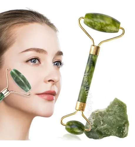 Masajeador Rodillos Piedra Jade Facial Corporal