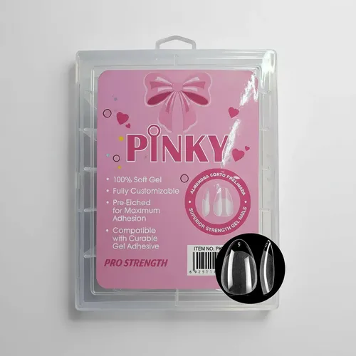 Tips Soft Gel Almendra Cortas Caja X120 Pcs Pinky Premium