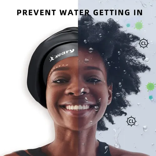 Gorro De Baño Extra Grande Para Trenzas Y Dreadlocks, Negro Black Xl