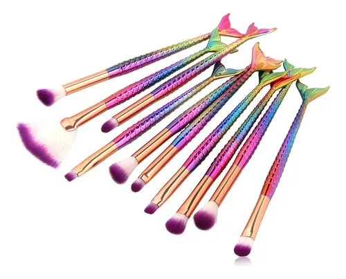 Set De Brochas De Maquillaje Tenmon Mermaid Eye, 10 Unidades