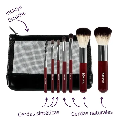 Set de Brochas Maquillaje Morphe 602 7 Piezas con Estuche
