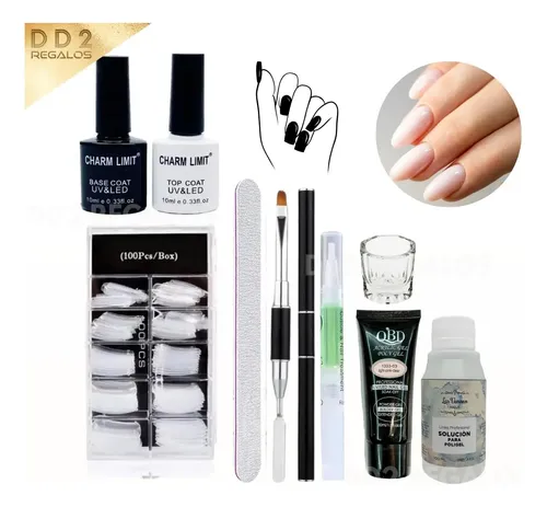 Kit X9 Polygel 30ml Pincel Capsula Dual Top Y Base Oferta