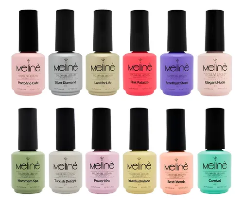 Esmaltes Semipermanentes X12 Color Gel Uv Led Meline