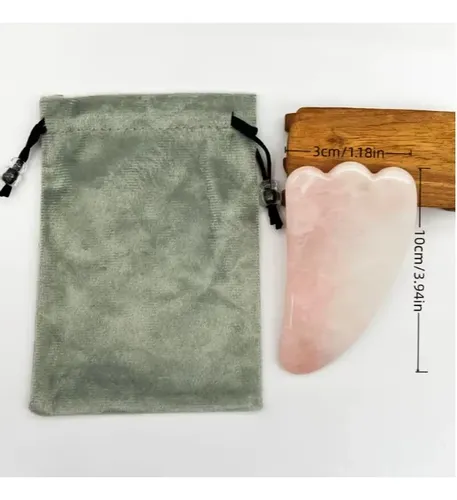 Placa Gua Sha De Cuarzo Rosa Natural – Masaje Con Cristal Pr