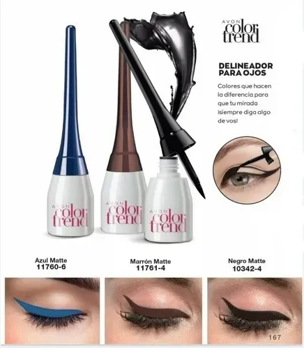 Delineador Líquido Color Trend Ojos Avon Acabado Mate Color Azul matte