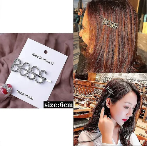 Pinza Para El Pelo Sparkly Word, Broches Con Letras Crystal