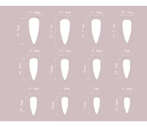 Uñas Adheribles French Tip Largas Stiletto Con Laço 3d