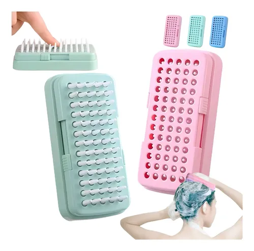 Cepillo De Baño Para Cabello Masajeador Silicona Limpieza