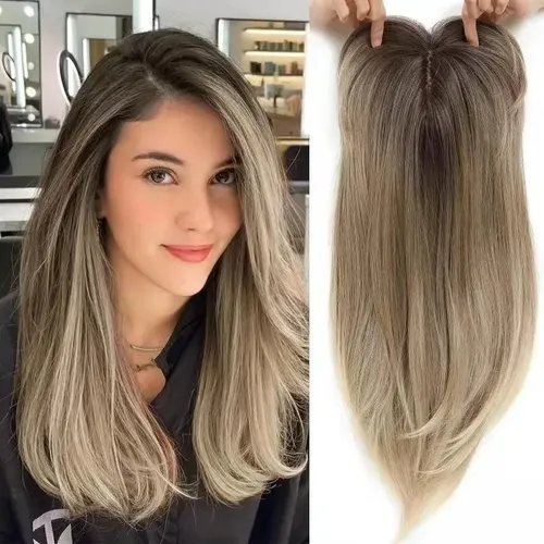 1pcs Extensiones De Cabello Liso Natural Y Transpirable