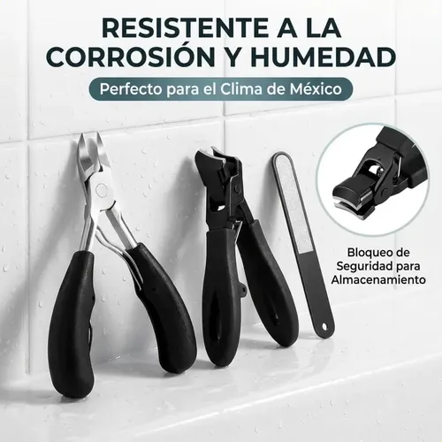 Cortauñas Para Uñas Gruesas Y Encarnadas, Kit 3 Piezas