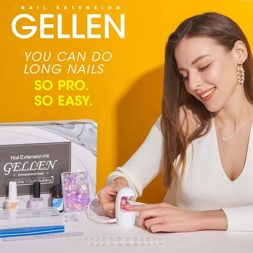 Kit Uñas Gel 240 Pcs Tips Coffin Uv Gel Pegamento