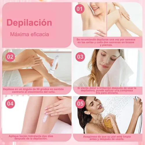 Depiladora Eléctrica Bikini Usb Recargable Con Luz