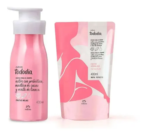 Repuesto De Crema Corporal Nutritiva Natura Tododia Frutas Rojas X 400 Ml