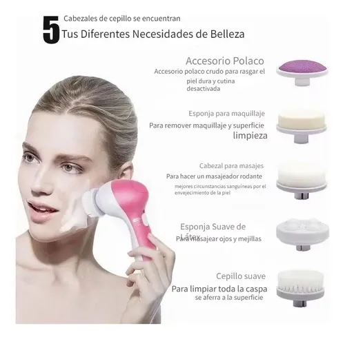 Cepillo Facial Limpieza Profunda 5 En1 Masajeador Exfoliante