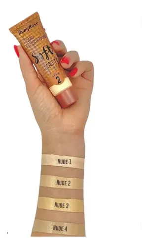 Base Líquida Soft Matte Ruby Rose 29ml Alta Cobertura Tono Nude 1