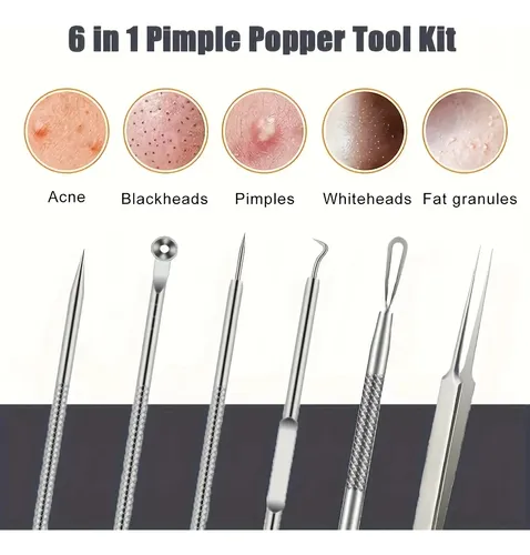 Set Profesional Ultrapreciso De 6 Piezas: Pinzas Para Acné I