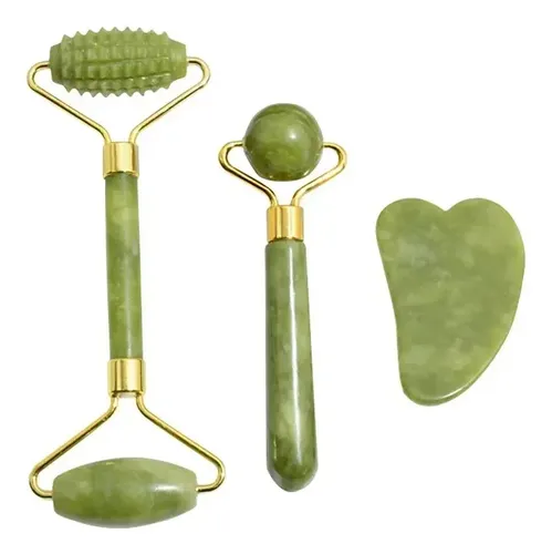 Herramienta De Masaje Facial Con Rodillo De Jade Natural De