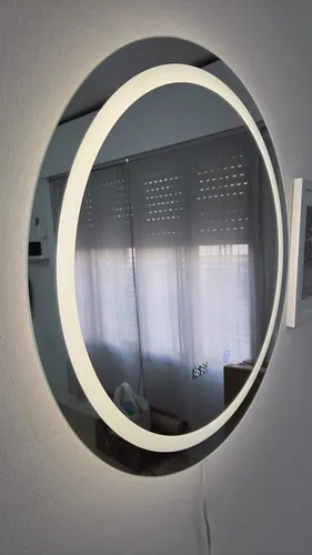 Espejo Con Luz Led Redondo Oval Baño Tactil Cuantoarte