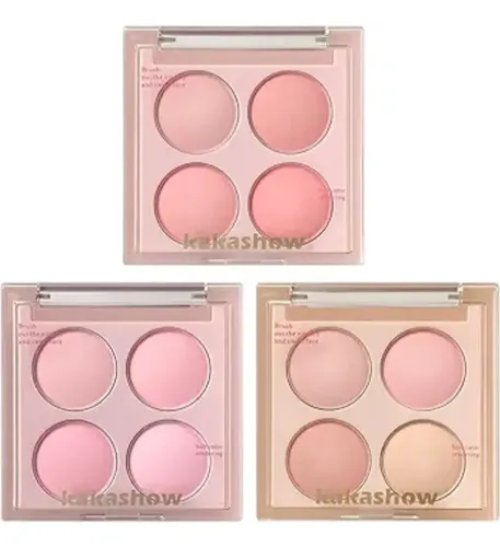 Paleta Rubor Blusher 4 Tonos Multifuncional Kakashow Tono Del Maquillaje Tono 2
