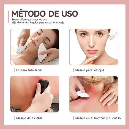 2 Masajeadores Faciales Raspadores De Acero Inoxidable