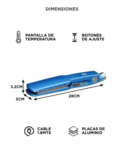Planchita De Pelo Care By Gadnic Control Digital Temperatura Calentamiento Rápido