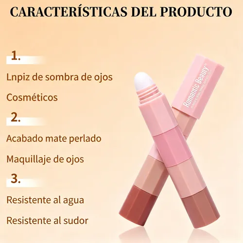 Sombra De Ojos Romantic Beauty En Barra 4 Colores