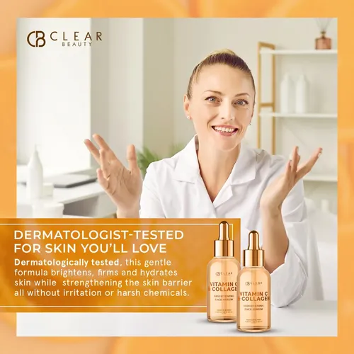 Sérum De Vitamina C Para Rostro Con Colágeno De 1.69 Onzas L Todo Tipo De Piel Día/noche