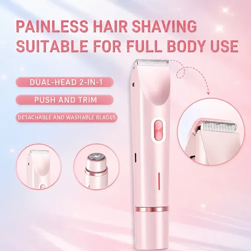 Depiladora Corporal 2 En 1 Mujer Recargable Rosa