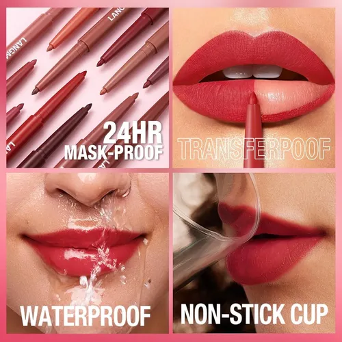 Set De Delineadores De Labios Mate 12 Colores Langmanni