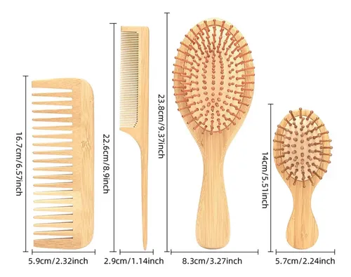 Set De 4 Cepillos Y Peines Desenredantes Para Cabello