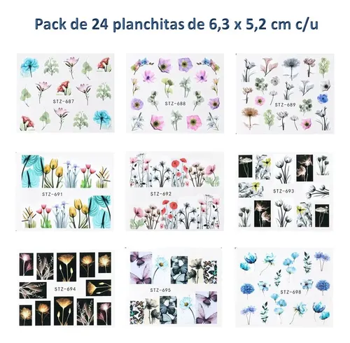 Pack De Stickers Al Agua Para Uñas – Water Decals Nail Art