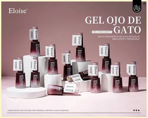 Kit Uñas Esculpidas Polygel Esmaltado Cat Eye Uv Completo