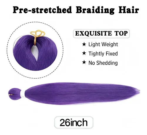 Soft Lightweight Colored Hair For Braids, Hot Water Setting