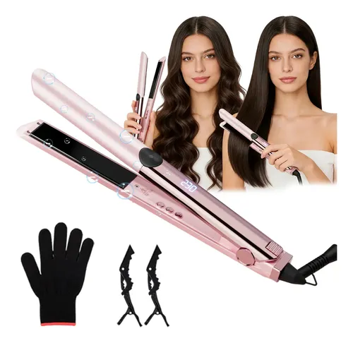 Plancha De Cabello Alisador Y Rizador 2 En 1 Cerámica 15temp