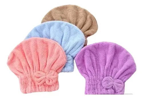 Gorro Toalla Turbante Microfibra Con Moño Para Secar Pelo