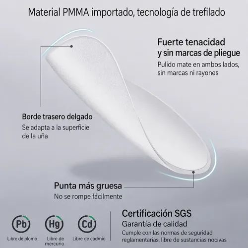Uñas Postizas Gel Suave Transparentes Caja Con 120 Unidades