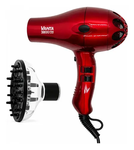 Vanta Secador 3800 Mini compact + difusor VANTA Universal Color Rojo
