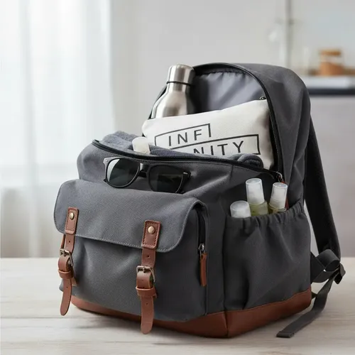 Neceser De Lona Estampada 21×14 Organizador Viaje Maquillaje Infinity