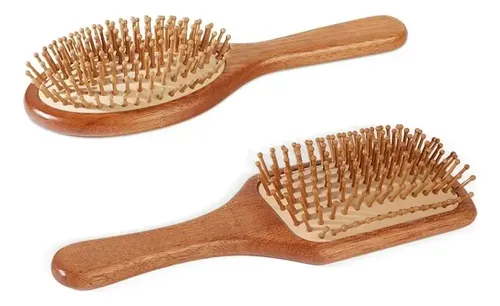 2 Peines De Mango De Madera Multifuncionales