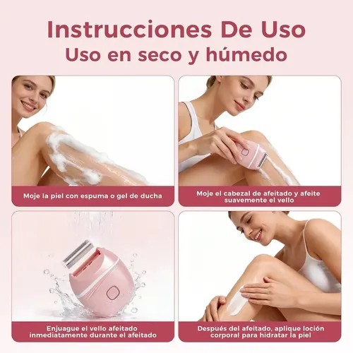 Depiladora Electrica Facial Bikini Recargable Portátil Mujer