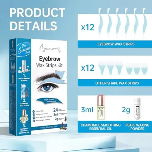 Tiras De Cera Para Cejas Sensibles Beauty7 Para Hombre, Depi