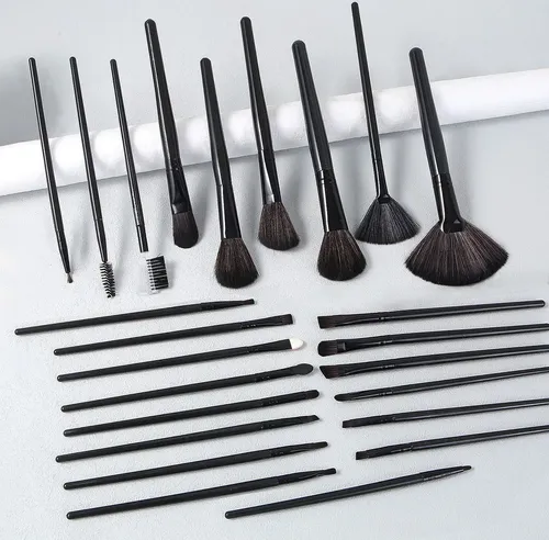 Set Brochas Maquillaje Profesional JM-once 24 Piezas Sintéticas Estuche Negro