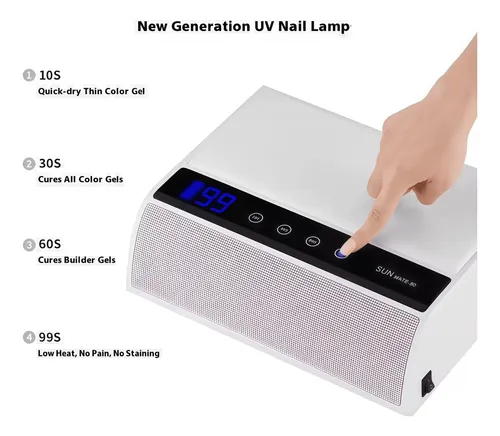 Lámpara Uv Led Para Uñas 288w Recargable Manos Y Pies