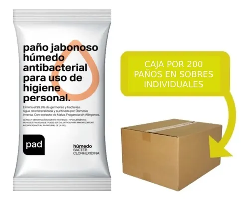Paño Jabonoso Clorhexidina Hig. Corporal Pad Antibac. X300un