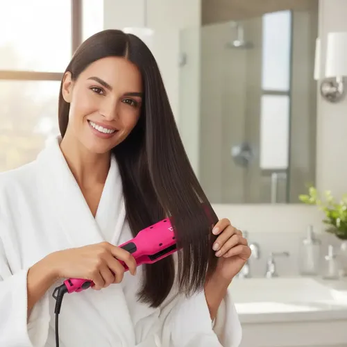 Plancha Para Cabello Humedo Y Seco Duga, Profesional 70 Watts D207 Color Rosa