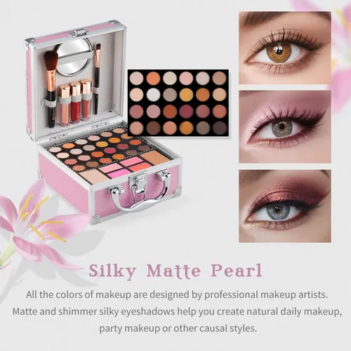Set Maquillaje Teens 24 Colores Paleta Compacta Rosa