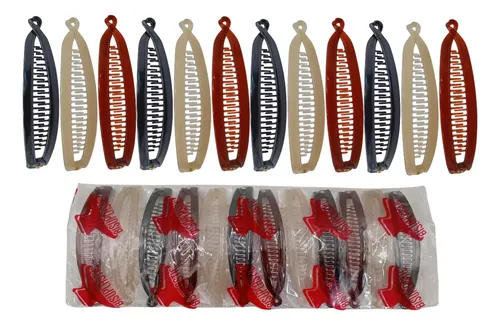 A For 12 Pinzas Cabello Tipo Cascada Broche Plastico !