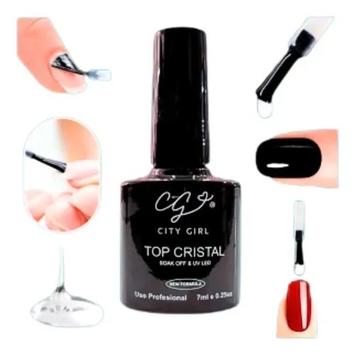 Top Coat Cristal City Girl 7ml Uv/led Brillo Intenso Profesi