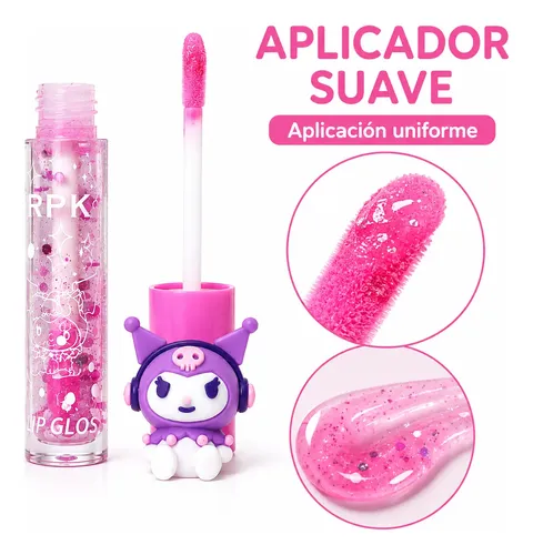 Lip Gloss Kuromi Kawaii Brillo Labial Glitter X3